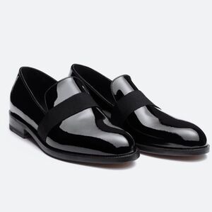 J.M WESTON Dress Shoes Tuxedo Loafers Patent Leather Black Shoes Size 5/D US 7.5